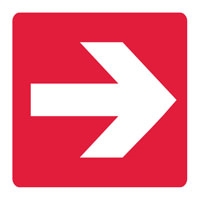 EXIT&EVAC SIGN ARR ON RED SS GLO