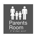 Braille Sign Parents Room - White On Blue - Plastic - 180x180