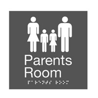Braille Sign Parents Room - White On Blue - Plastic - 180x180