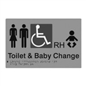 White On Blue - Braille Sign Unisex Toilet & Baby Change