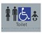 Black/Silver With Accessible Symbol White/Blue - Braille Sign Unisex Toilet & Baby Change