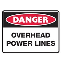 DANGER OVERHEAD POWER LINES 450X600MM