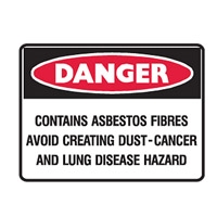 CONTAINS ASBESTOS FIBRES.. 250X180 SS