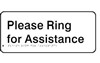 Braille Signs - Please Ring For Assistance - Black On White - Plastic - 330x150