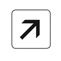 Braille Signs - Arrow Diagonal - Black On White - Plastic - 110x110