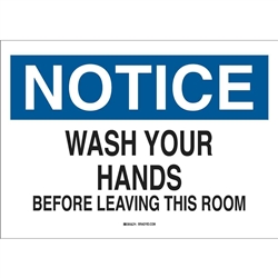 Wash Hands Before Leav.. 450X300 Mtl , Safety Signs, Sold Per Sgn With Qty Of  1