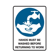 Wash Hands Before Leav.. 600X450 Poly , Safety Signs, Sold Per Sgn With Qty Of  1