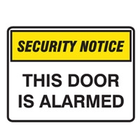 SECURITY LABEL THIS DOOR IS ALARMED PK5