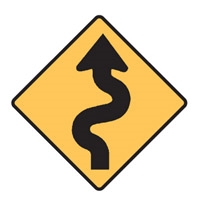 REG TRAFFIC SIGN WINDING ROAD SYMBOL