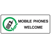 MOBILE PHONES WELCOME 180X450 POLY
