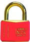 BRASS PADLOCK KEYED DIFF 30MM RED