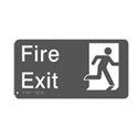 Braille Signs - Fire Exit (with running man Pictogram)  - White On Green - Plastic - 330x150