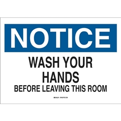 Wash Hands Before Leav.. 300X225 Mtl , Safety Signs, Sold Per Sgn With Qty Of  1