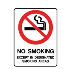 NO SMOKING EXCEPT IN DESIG..300X450 POLY