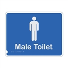 Braille Sign - Male Toilet - Black On Silver - Aluminium - 230x190