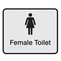 Braille Sign - Female Toilet - Black On Silver - Aluminium - 230x190