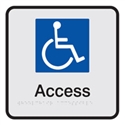 Braille Sign - Wheelchair Access - Black On Silver - Aluminium - 190x190