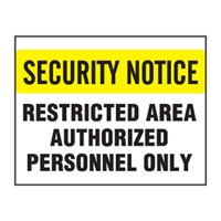 S.THRU SECURITY LABELS RESTRICTED AREA..