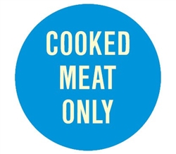 Hygiene & Food Sign Cooked Meat Only , Safety Signs, Sold Per Sgn With Qty Of  1