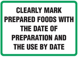 Hygiene & Food Sign Clearly Mark Prep.. , Safety Signs, Sold Per Sgn With Qty Of  1