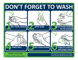 Hygiene+Food Sign Wash Hands 225X300 Pol, Safety Signs, Sold Per Sgn With Qty Of  1