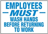 Hygiene & Food Sign Employees Must.. , Safety Signs, Sold Per Sgn With Qty Of  1