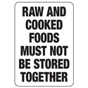 Hygiene & Food Sign Raw And Cooked.. , Safety Signs, Sold Per Sgn With Qty Of  1