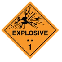 EXPLOSIVE 1** LABELS 270MM MTL