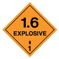 EXPLOSIVE 1.6 LABELS 250MM SS