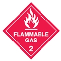 FLAMMABLE GAS 2 LABELS 25MM ROL 1000 WHT