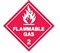 FLAMMABLE GAS 2 LABELS 50MM ROL 1000 WHT