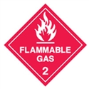 FLAMMABLE GAS 2 LABELS 50MM PK50 WHT