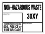 Non Hazardous Waste Decal 30XY - SAV 820x400mm