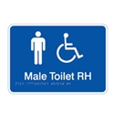 Prem Braille Sign Male Tlt Wht/Blu Rh , Safety Signs, Sold Per Sgn With Qty Of  1