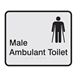 Prem Braille Sign Male Amb Tlt Blk/Slv , Safety Signs, Sold Per Sgn With Qty Of  1