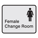 Prem Braille Sign Fem Change Rm Blk/Slv , Safety Signs, Sold Per Sgn With Qty Of  1