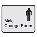 Prem Braille Sign Male Change Rm Blk/Slv, Safety Signs, Sold Per Sgn With Qty Of  1