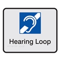 Prem Braille Sign Hearing Loop Blk/Slv , Safety Signs, Sold Per Sgn With Qty Of  1