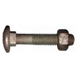 30mm HDG Cup Head Bolt & Nut M10 (10mm) Metric with 25mm coarse thread