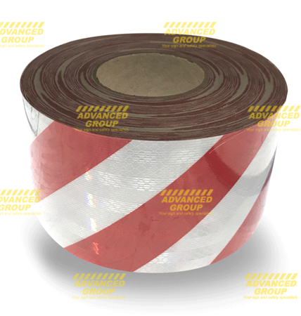 Class 1 Reflective Tape Red/White 100mm x 45.7mtr roll