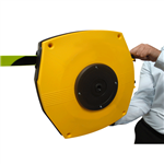 Superior - Greeny Yellow/Black 25M. Retractable Barrier Tape