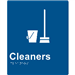 Cleaners Blue/White Braille sign