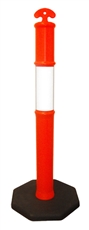 Temporary Bollard with class 1 reflective collar and 6kg heavy duty rubber base