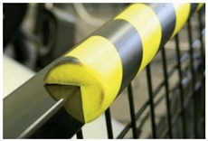 Polyurethane anti collision strip 1m black and yellow "V" Profile