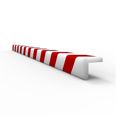 Anti Collision Strip 1m Polyurethane Red/White - L Profile L: 1020 x W: 45 x D: 45mm