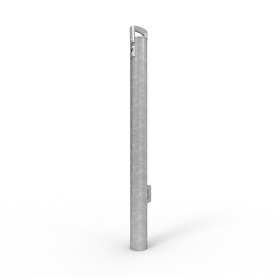 Cam-Lock Removable Bollard 90mm dia. rollerdoor post Galv finish & brackets (2 x BCLKEY incl per order )