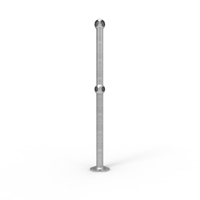 Ball Fence Corner Post Surface Mounted - Galvanised