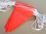 Bunting Flags - Fluorescent Orange - 30 Metres