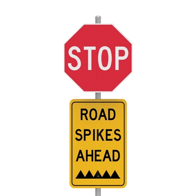 STOP Road Spikes - Sign Kit