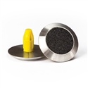 Warning Tactile Indicators Round Black Carborundum Infill - 316 Stainless Steel - Hazard Warning